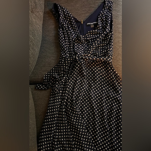 Karl Lagerfeld Polka Dot Wrap dress with tie - Picture 3 of 6